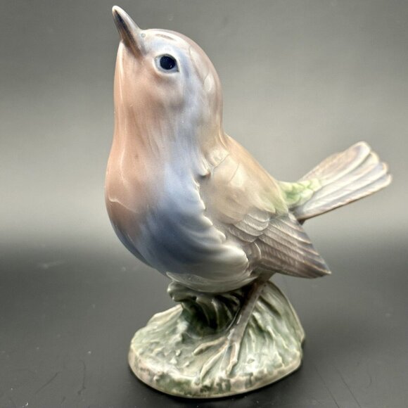 Dahl-Jensen Other - Robin Bird On Branch Dahl Jensen Copenhagen Porcelain Sculpture Figure NR. 1280